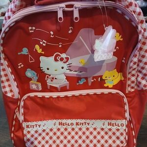 Sanrio Red Hello Kitty Backpack with Musical Theme